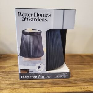 Better Homes & Gardens Electric Ribbed Ceramic Wax Warmer with Wood Base - Black